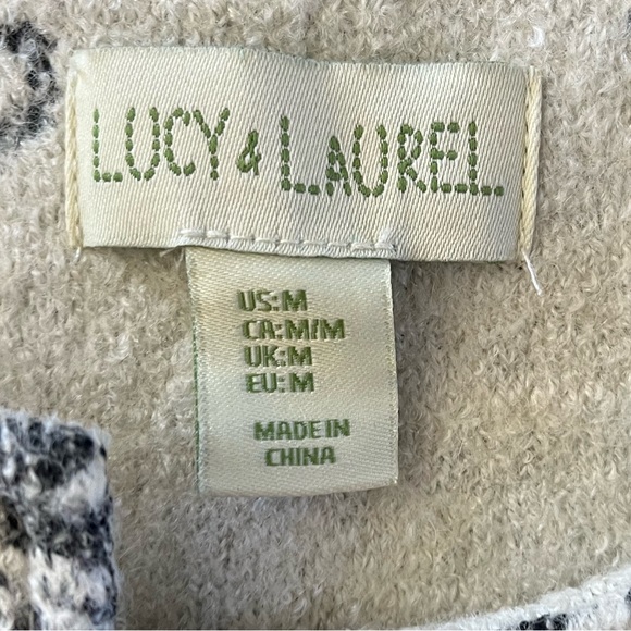 Lucy Laurel medium Anthropologie wool blend flower jacket dress coat gray ivory - Picture 4 of 8